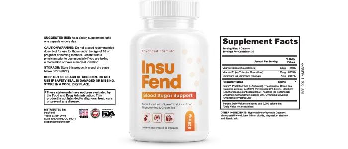 InsuFend Supplement Facts